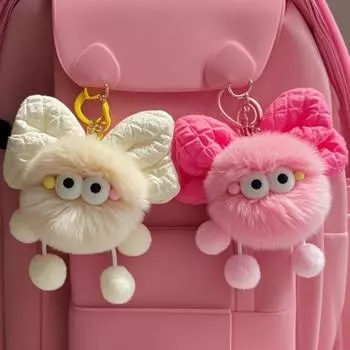 Новый креативный бант, маленький угольный шарик, подвеска в виде сердца для девочки, сумка для книги, подвесное украшение, брелок для автомобиля