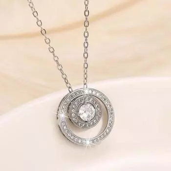 Новый креативный дизайн, двойное ожерелье с подвеской для женщин, серебряная цепочка, роскошные белые массивные массивные ювелирные изделия 2022 42cm