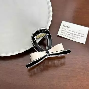 Новый Креативный Дизайн Геометрический Черно-Белый Цвет Бант Полый Зажим для Волос Ретро Ацетат Высокий Хвост Зажим-Акула Hair Claws