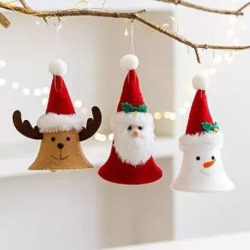 Новый креативный колокольчик, тканевый кулон, пожилой снеговик, лось, колокольчик, украшение для рождественской елки, украшение для вечеринки