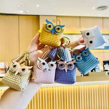 Новый креативный кошелек для монет с милой совой, брелок для ключей, мини-портативная сумка для хранения, кабель для передачи данных, органайзер для наушников, подвеска Kawaii, маленькие подарки