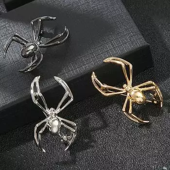 Новый креативный простой дизайн однотонная брошь паук для женщин и мужчин мода ретро значок насекомое костюм офис чёрный