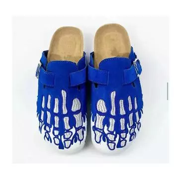 Новый круглый ремешок с пряжкой для внешней торговли, обувь Boken, замшевая кожа коровы, толстая подошва из пробки, модная верхняя одежда 35 чёрный