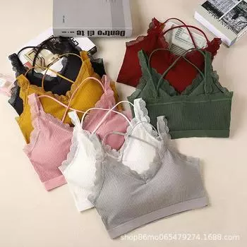 Новый кружевной нагрудный бандаж, красивый топ-труба сзади, широкое плечо, без стальных колец, нижнее белье, жилет-слинг, женский, сексуальный, для занятий йогой, для девушек one size fits all белый