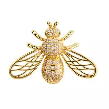 Новый кубический цирконий, булавка для ошейника в виде пчелы, броши с насекомыми для женщин и мужчин, медные украшения, 2 цвета, высокое качество