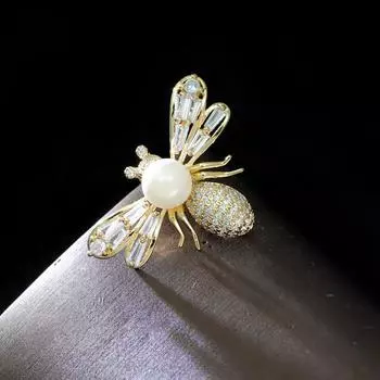 Новый кубический цирконий, булавка для воротника в виде пчелы, женская и мужская модная брошь, летние модные аксессуары для рубашек, 2 цвета в наличии