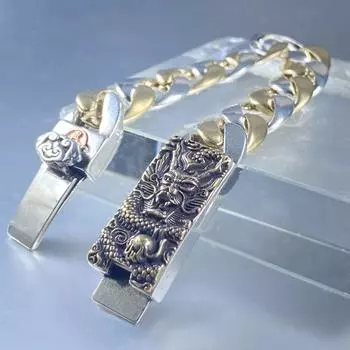 Новый кубинский браслет бренда Mighty Dragon для мужчин, ретро и высококачественная рукоятка 18CM