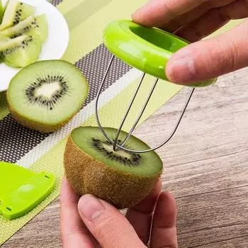 Новый кухонный резак для киви, креативный съемный нож для чистки фруктов, инструменты для приготовления салата, гаджеты для чистки лимона, кухонные гаджеты и аксессуары зелёный