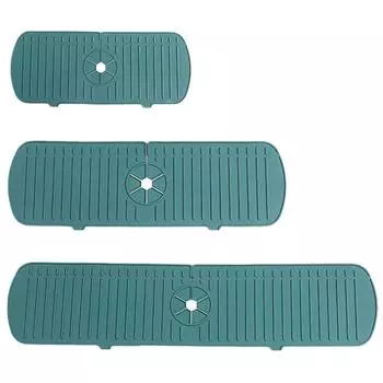 Новый кухонный силиконовый коврик для смесителя, брызговик, коврик для сбора воды, большой коврик для раковины, защита от брызг, защита для столешницы, ванная комната green S