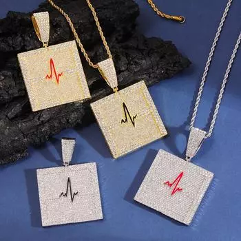 Новый кулон ECG Heavy Industry с бриллиантами Dafang Brand, хип-хоп, уличный стиль, индивидуальность, простое ожерелье с цепочкой из жареного теста