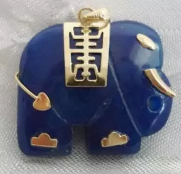 Новый кулон и ожерелье в виде слона с красивым синим камнем