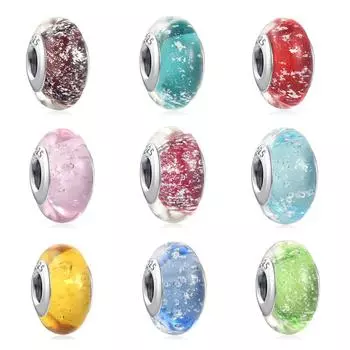 Новый кулон из серебра 925 пробы, женские подвески своими руками, ювелирные изделия, цветные серебристые стеклянные бусины, подходят для оригинального модного браслета, амулета, аксессуары