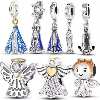 Новый кулон из стерлингового серебра 925 пробы с девственной подвеской, бусины, подходят оригинальные подвески, браслет, ожерелье, ювелирные изделия для женщин, подарок