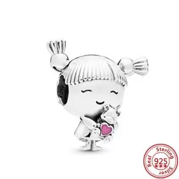 Новый кулон из стерлингового серебра 925 пробы с цветком и яблоком, модные семейные бусины, подходят для оригинального модного браслета-подвески, женские украшения, подарок своими руками