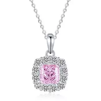 Новый кулон из стерлингового серебра S925 с квадратным бриллиантом ледяной огранки, высокоуглеродистый бриллиант, цепочка на ключицу