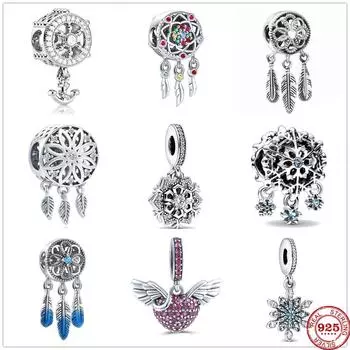 Новый кулон «Ловец снов», чайник, «Ангел, летучая мышь», висячие подвески, изящные бусины «сделай сам», подходят оригинальные модные подвески, серебряный браслет 925, ювелирные изделия