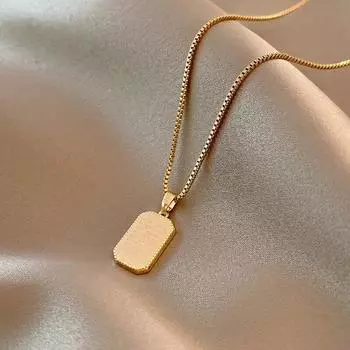 Новый кулон на ключицу, цепочка, геометрическое двухстороннее ожерелье с буквенным принтом Ins Cold Wind Simple Temperament Trend