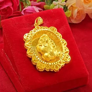 Новый кулон Pixiu для мужчин и женщин, золотой слиток для богатства, мужской кулон Pixiu 40CM золотой