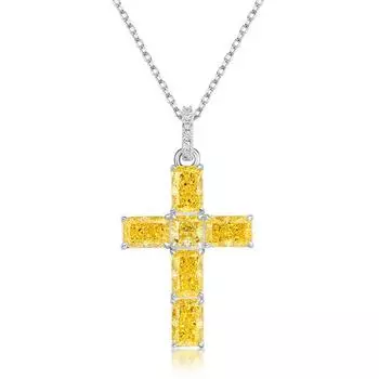 Новый кулон S925 с серебряным крестом из высокоуглеродистого бриллианта в стиле рэп, хип-хоп, мужская и женская цепочка на ключицу Premium Sense