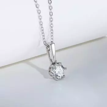 Новый кулон с муассанитом и бриллиантом 1 карат, цвет D, позолоченное серебро 925 пробы, 40 + 2 + 3 см, ожерелье, ювелирные изделия CHINA