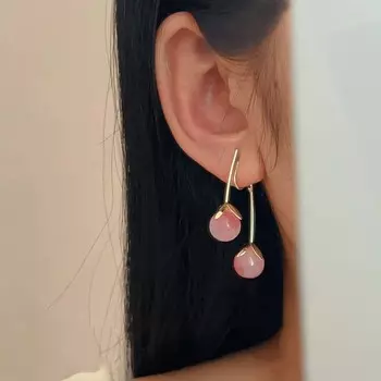 Новый кулон в виде фруктовой вишни, модный дизайн, без проколотых ушей, женские украшения, аксессуары, подарок