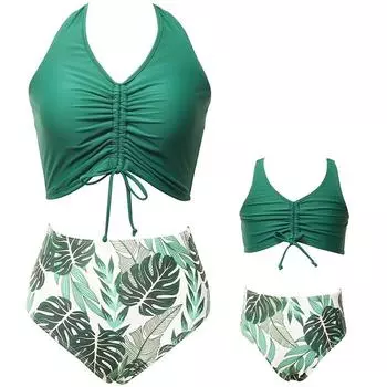 Новый купальник бикини родитель-ребенок раздельный источник завод купальник бикини купальник 104 зелёный