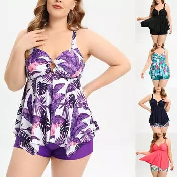 Новый купальник большого размера, женский консервативный купальник бикини с разрезом L