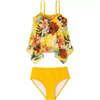 Новый купальник для девочек детский купальник женский 2025 г. детский раздельный купальник с рукавами-крылышками из нейлона бикини 104