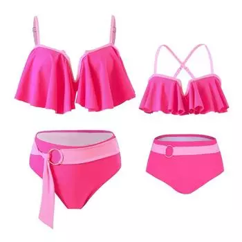 Новый купальник родитель-ребенок мать-дочь раздельный купальник бикини Хулудао 104 оранжевый