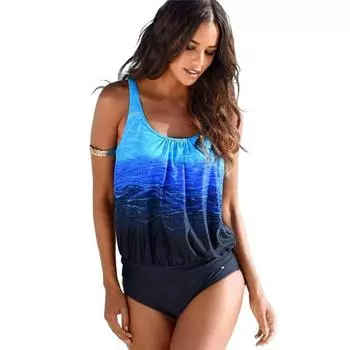 Новый купальник с градиентным цветом, женский купальник с принтом, бикини большого размера, высокоэластичный купальник-бикини S красный