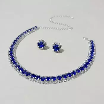 Новый квадратный комплект с бриллиантами, ожерелье, серьги, легкая роскошная цепочка на ключицу, интернет-темперамент знаменитости, платье, цепочка на шею, украшение на шею белый