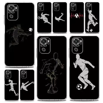 Новый квадратный прозрачный чехол для телефона для Xiaomi Redmi Note 12 11 9S 9 8 10 Pro + 7 8T 9C 9A 8A K40 игровой чехол для футболиста Soccer Art Redmi Note 8 Pro