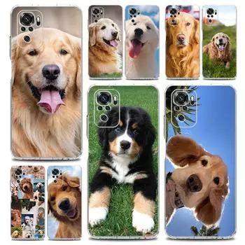 Новый квадратный прозрачный чехол для телефона Xiaomi Redmi Note 12 11 9S 9 8 10 Pro+ 7 8T 9C 9A 8A K40 игровой чехол золотистый ретривер друг K40 Gaming