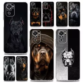 Новый квадратный прозрачный чехол для телефона Xiaomi Redmi Note 12 11 9S 9 8 10 Pro + 7 8T 9C 9A 8A K40 игровой силиконовый чехол с собакой-ротвейлером Redmi Note 10Pro
