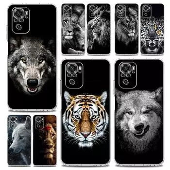 Новый квадратный прозрачный чехол для телефона Xiaomi Redmi Note 12 11 9S 9 8 10 Pro+ 7 8T 9C 9A 8A K40 игровой чехол гепард тигр лев животные Redmi Note 11