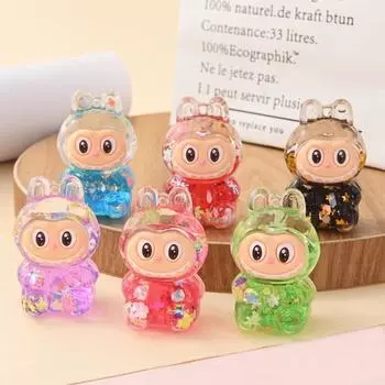 Новый Лабубу Милый Орнамент с Перетекающим Песком Супер Милый Взрывной Флеш Мультяшный Орнамент с Перетекающим Песком Oil filled ornament