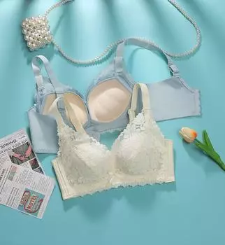 Новый латексный хлопок утолщенный AB маленькая чашка сексуальная кружевная чашка для приготовления на пару хлеба толщиной 5 см без стального кольца без магнитного бюстгальтера 32/70AB зелёный