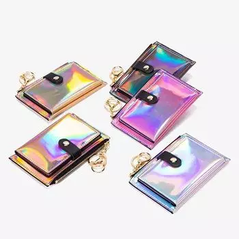 Новый лазерный женский кошелек для денег, модный брелок на молнии, кошелек для монет, мини-маленькая сумка для денег, сумки-держатели для кредитных карт