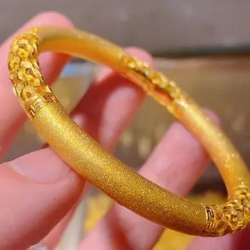Новый легкий роскошный браслет, наследующий древние техники и благоприятные узоры облаков, ретро-модный, дарите пожилым людям украшения в качестве подарка 19CM золотой