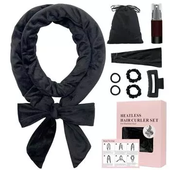 Новый ленивый без нагрева бигуди для волос резинка для волос парикмахерская большая волна подарочный набор для сна Black Suit