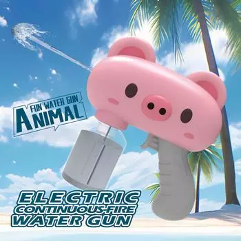Новый летний электрический водяной пистолет с героями мультфильмов, полностью автоматический водяной пистолет непрерывной стрельбы, водяной пистолет большой емкости, вечерние, пляжные водные игрушки