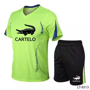 Новый летний быстросохнущий мужской и женский комплект для бега с принтом и спортивным влагоотведением и потоотведением для снятия усталости M синий