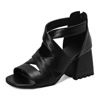 Новый летний дизайн, женские крутые полые ботинки с заклепками, разноцветные ботинки «Челси» на массивном каблуке, сандалии для девочек, женская обувь 45