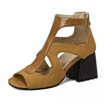 Новый летний дизайн, женские крутые полые ботинки с заклепками, разноцветные ботинки «Челси» на массивном каблуке, сандалии для девочек, женская обувь 39