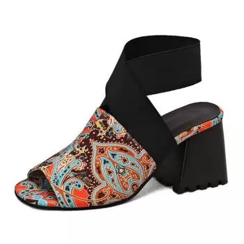 Новый летний дизайн, женские крутые полые ботинки с заклепками, разноцветные ботинки «Челси» на массивном каблуке, сандалии для девочек, женская обувь 48