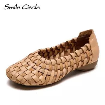 Новый летний комплект из воловьей кожи, дышащие сандалии ручной работы, удобная женская обувь на плоской подошве 35 коричневый