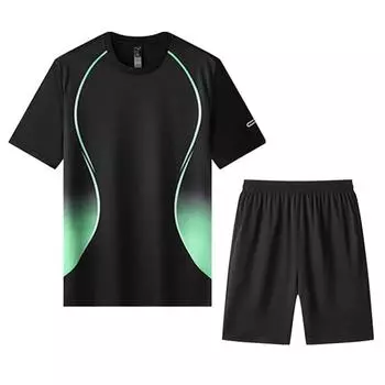 Новый летний костюм с 3D-принтом, футболка, мужской костюм с коротким рукавом, спортивная одежда для бега, шорты с коротким рукавом, комплект из двух частей, унисекс и унисекс S