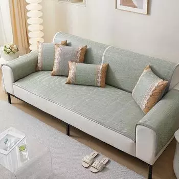 Новый летний коврик для дивана Ice Vine с рисунком в виде елочки, пылезащитная подушка для сиденья, бытовая противоскользящая защитная крышка для мебели Pillow cover 30x50cm коричневый