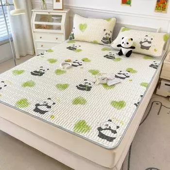 Новый летний коврик из латекса с рисунком комиксов, моющийся свежий детский летний коврик из ледяного шелка, детский кондиционер, мягкое сиденье 90X200 2pcs