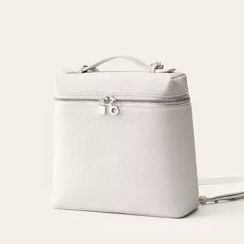 Новый летний кожаный рюкзак LP с сумкой через плечо большой емкости, женский рюкзак из коровьей кожи с верхним слоем, дорожная сумка чёрный